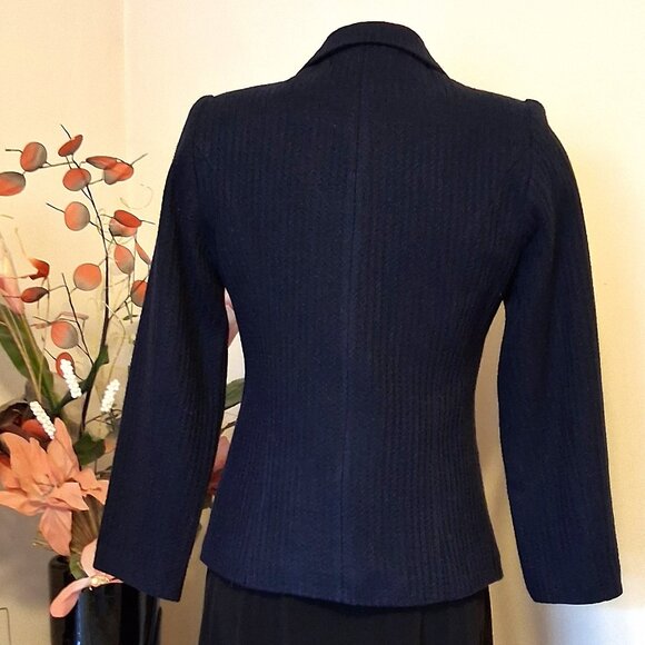 NWT Comfy Lined Navy Blue Blazer Jacket Spring Fall Winter Jackets Tag Size M - Picture 4 of 11